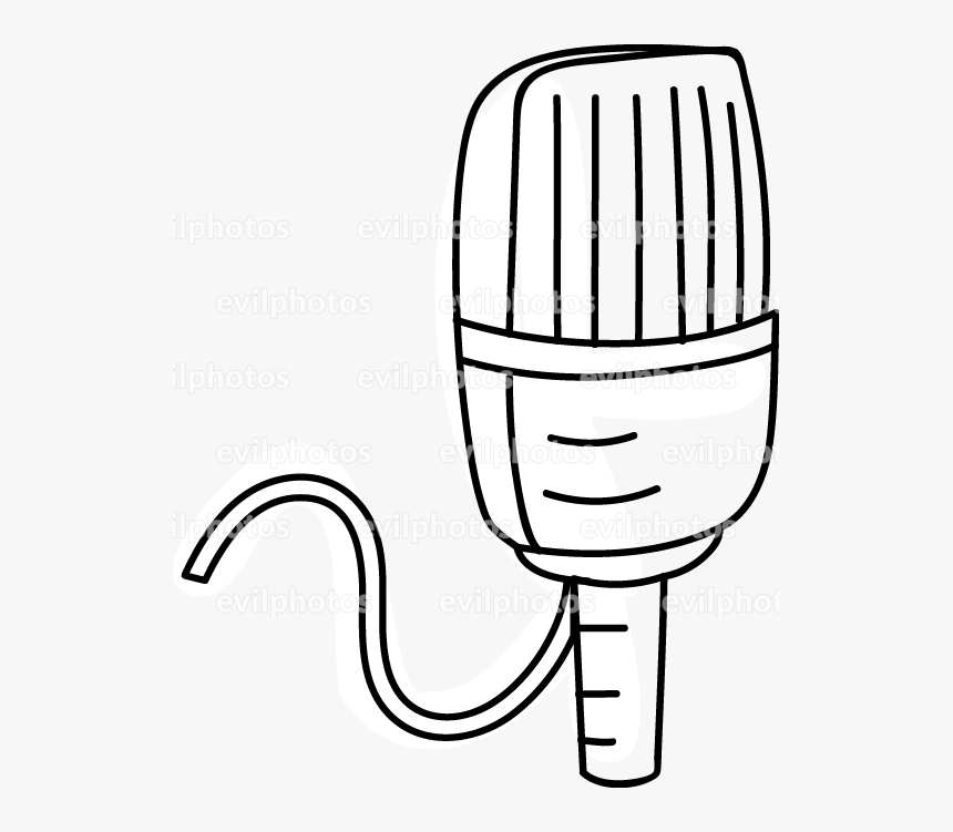 Microphone Drawing Vector And Stock Photo - Line Art, HD Png Download