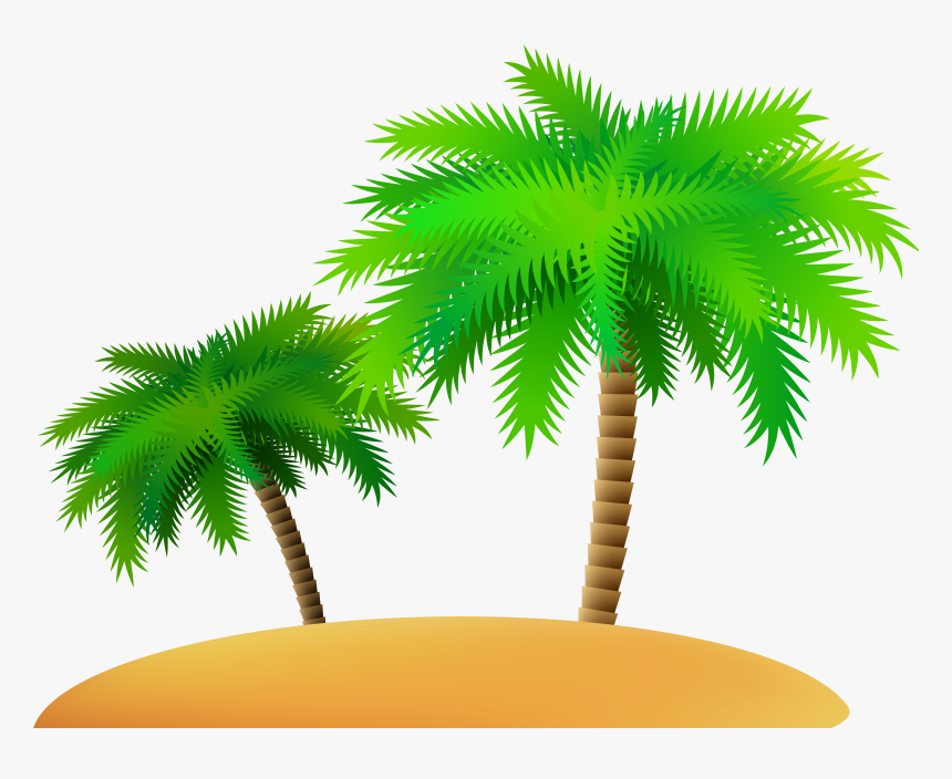 Palms And Island Png Clip Art Image, Transparent Png