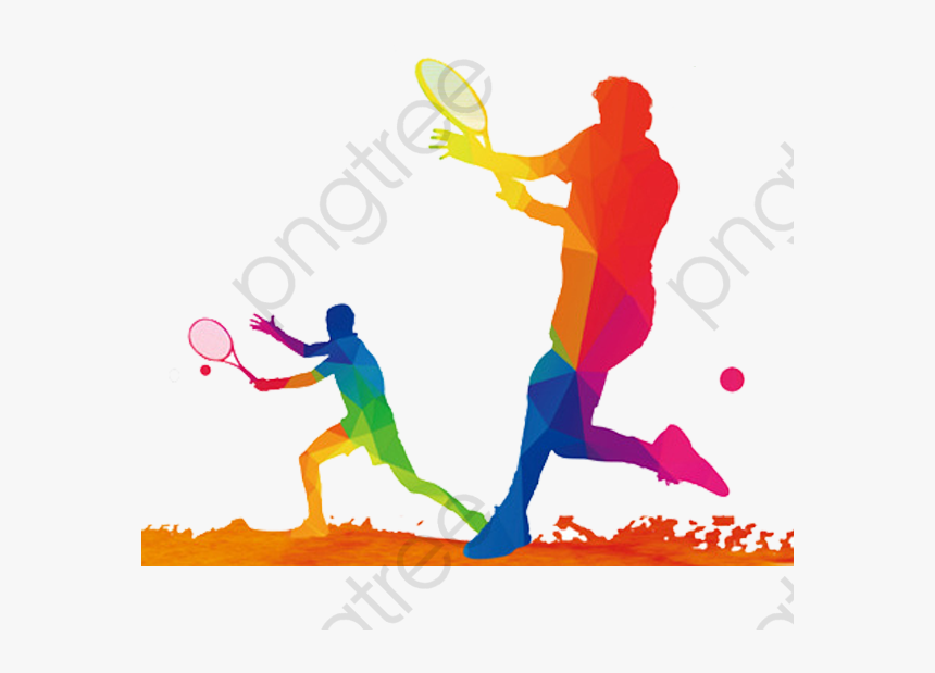 Tennis Ball Clipart Cartoon - Lawn Tennis Players Png, Transparent Png
