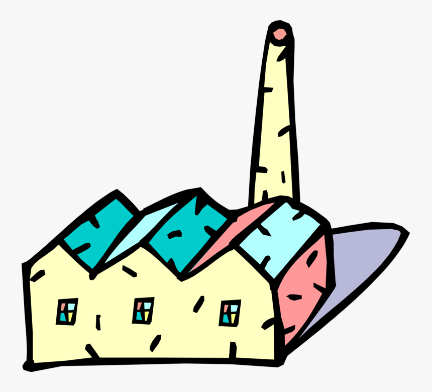 Vector Illustration Of Industrial Manufacturing Factory, HD Png Download