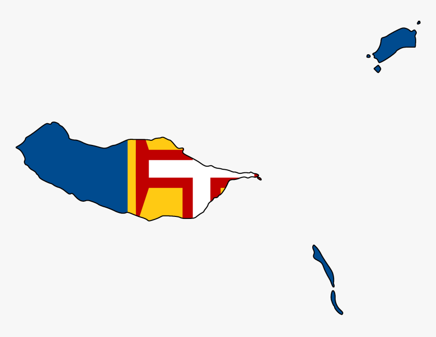 Flag Map Of Madeira - Madeira Flag Map, HD Png Download