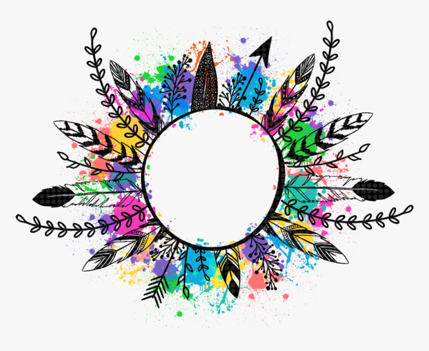 #feather #feathers #arrow #wreath #featherart #featherwreath - Feathers And Arrow In Round, HD Png Download