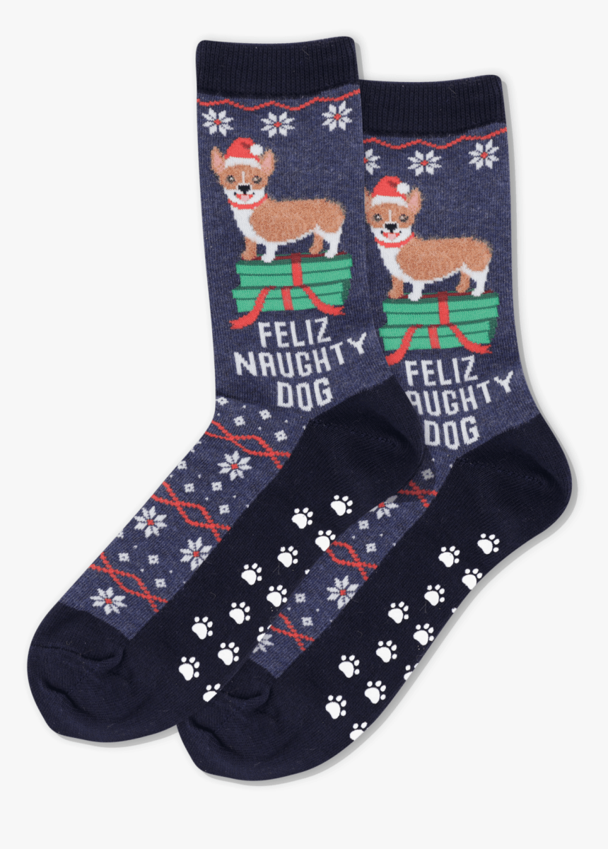 Women S Feliz Naughty Dog Socks 
 Class Slick Lazy - Sock, HD Png Download