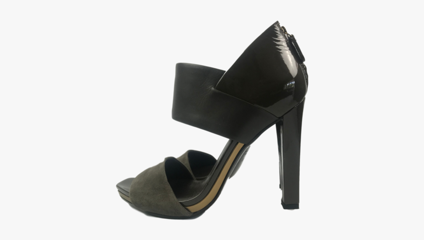 Gucci Taupe Suede And Patent Sandal 37 
 Class Lazyloaded - Basic Pump, HD Png Download