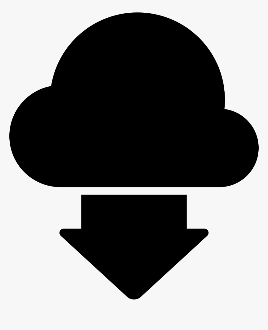 Download Black Symbol Of A Cloud And Down Arrow, HD Png Download