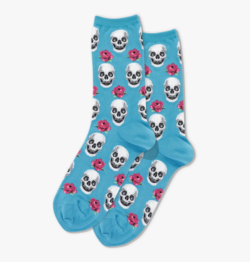 Women S Skull And Roses Socks 
 Class Slick Lazy Image - Sock, HD Png Download