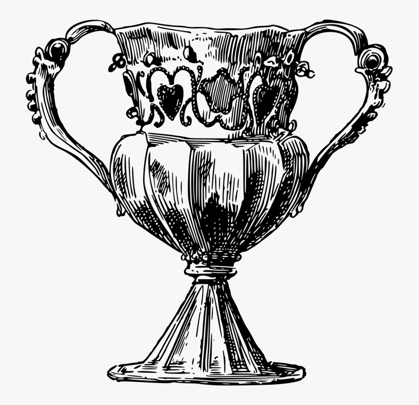 Trophy,champagne Stemware,cup - Drawing, HD Png Download