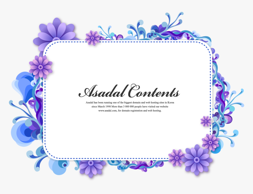 Beautiful Purple Flower Border Cartoon Png Image High - Floral Frame Free Download, Transparent Png