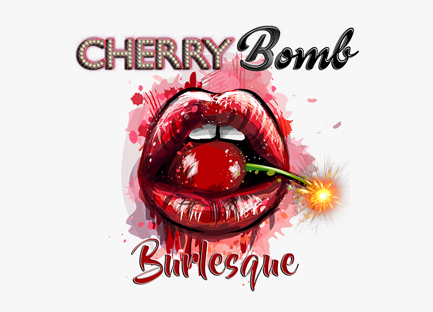 Red Lip With Cherry, HD Png Download