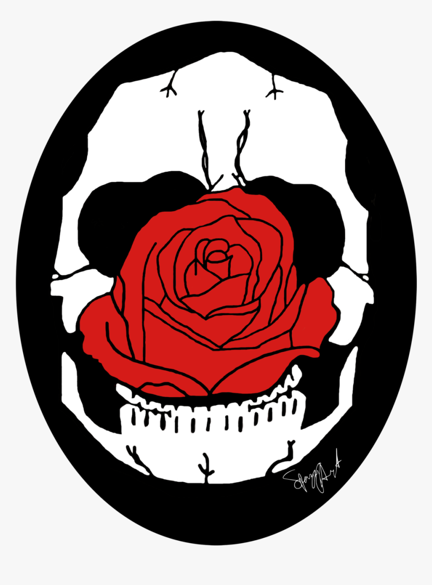 Skull & Rose Watermarked Pillow, HD Png Download