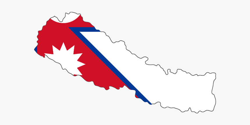 Nepal Flag With Nepal Map, HD Png Download