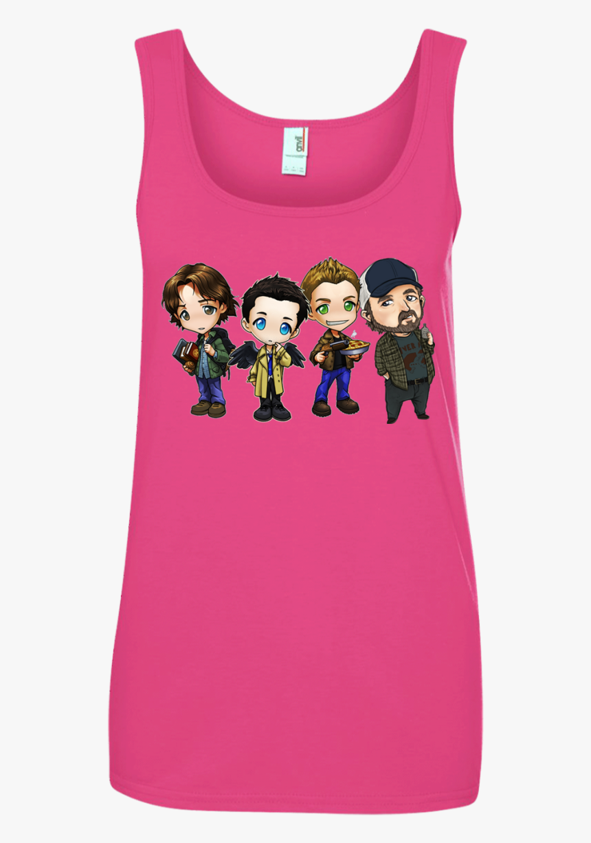 Sam Dean Castiel Idjit Chibi Shirt, Hoodie - Scoop Neck, HD Png Download