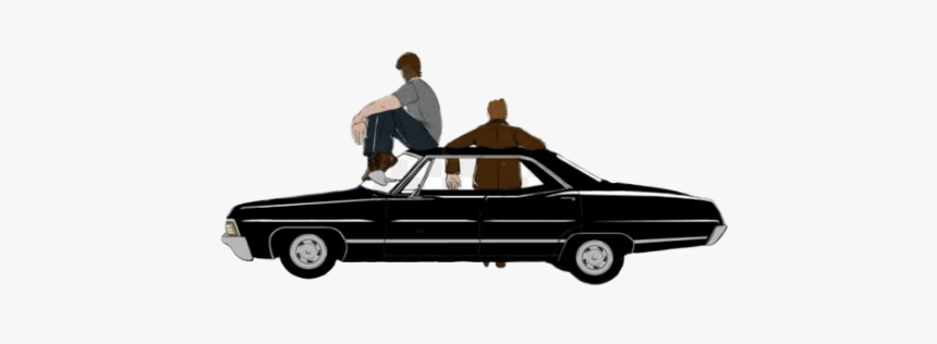 #supernatural #spn #dean #sam #winchester - Sam Dean And Impala T Shirt, HD Png Download