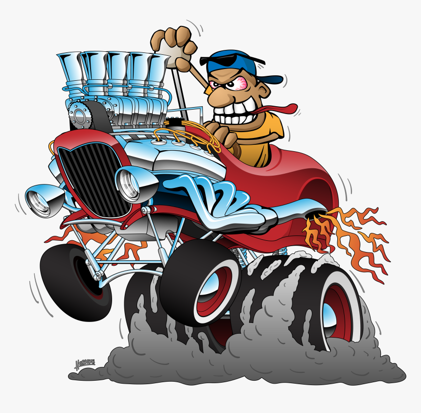 30 S Highboy Hot Rod Race Car Dragster Cartoon By Clipart - Old Hot Rod Car Cartoon, HD Png Download