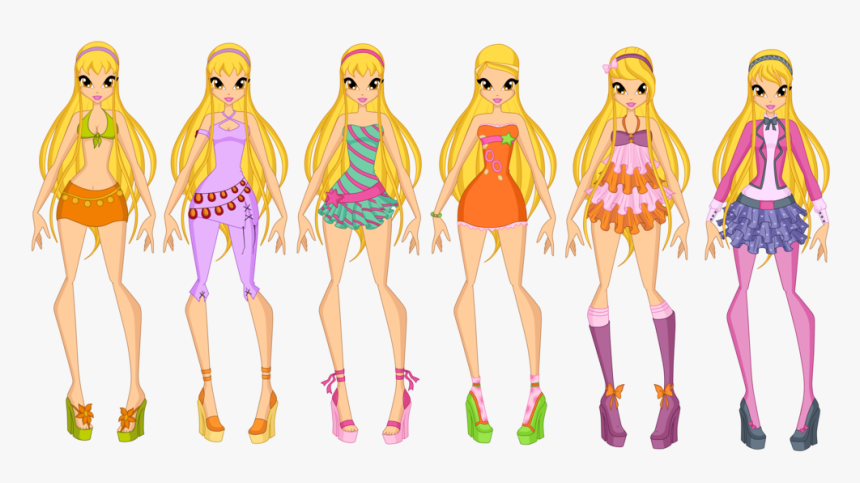 Winx Club Stella All Outfits, HD Png Download