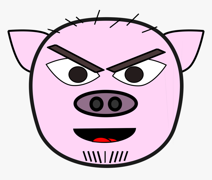 Angry, Anthropomorphized Animals, Evil, Head, Mean, - Kepala Babi Png, Transparent Png