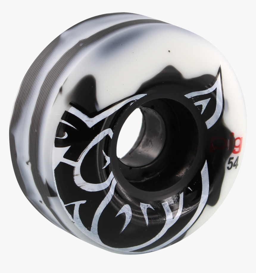 Pig Head Swirl 54mm White/black Skateboard Wheels - Formula One Tyres, HD Png Download