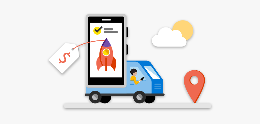 Conceptual Illustration Of A Truck Hauling A Windows, HD Png Download