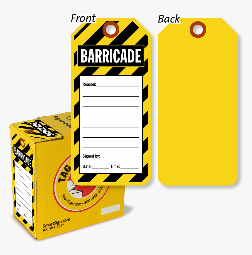 Barricade Tag In A Box - Equip Isolation Tags Min Ord 100 Yellow Laminated 3, HD Png Download