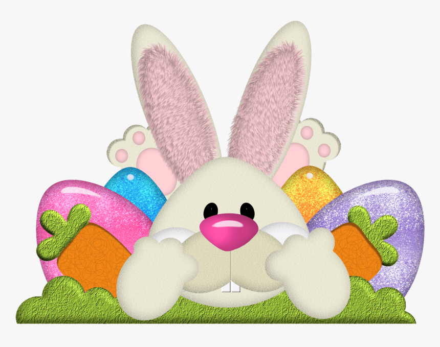 Easter Bunny With Eggs Transparent Png Clipart - Easter Bunny Clip Art, Png Download