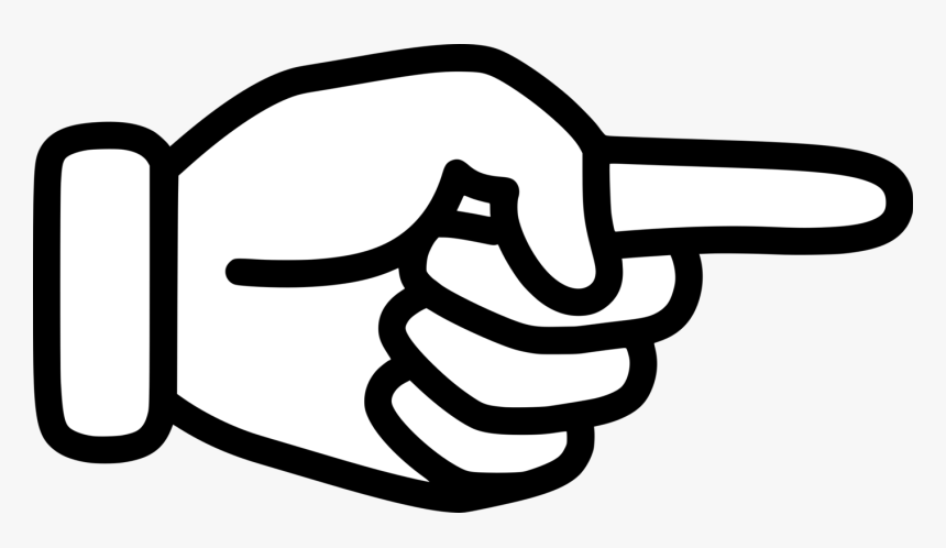 Line Art,area,monochrome Photography - Clip Art Pointed Finger, HD Png Download