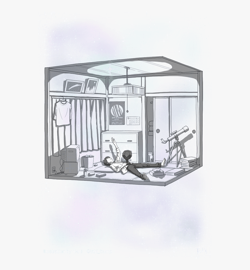 Boy In Room Looking At Sky - Lonely Stoner Seems To Free His Mind, HD Png Download