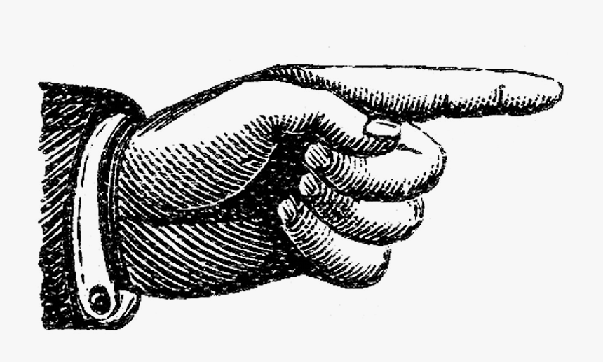Clip Art Png For Free - Old Fashioned Pointing Hand, Transparent Png