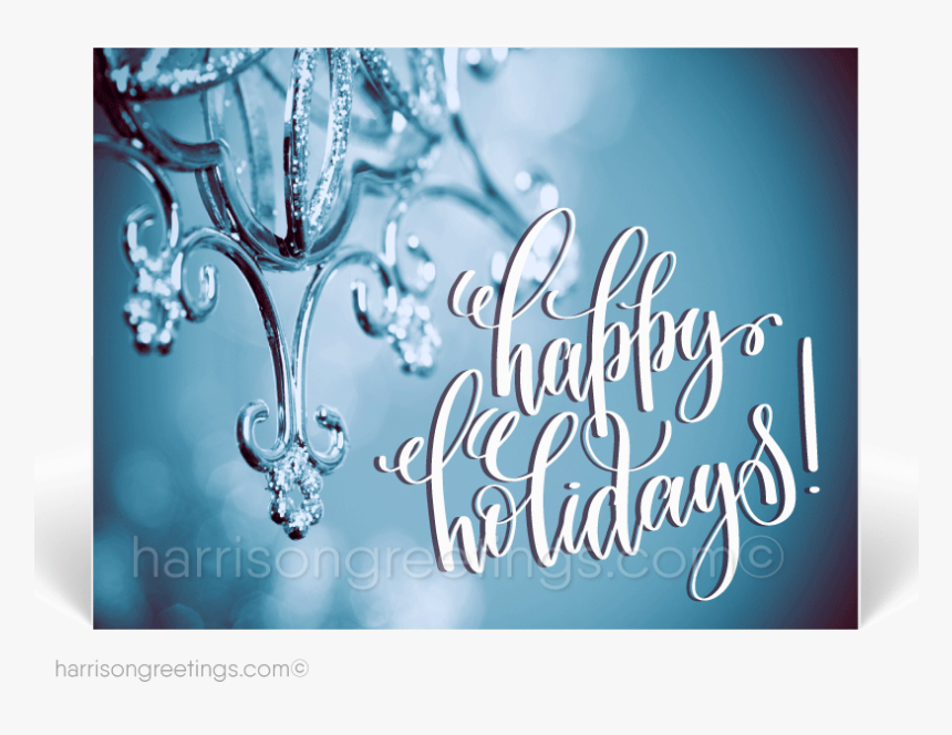 Clip Art Corporate Holiday Postcards Harrison - Blue Happy Holidays, HD Png Download