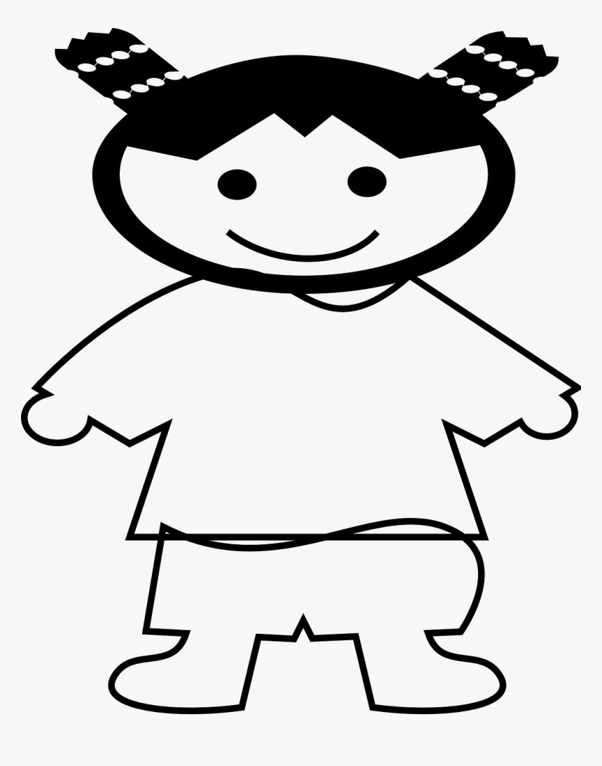 Fat Girl Kids Clipart Black And White, HD Png Download
