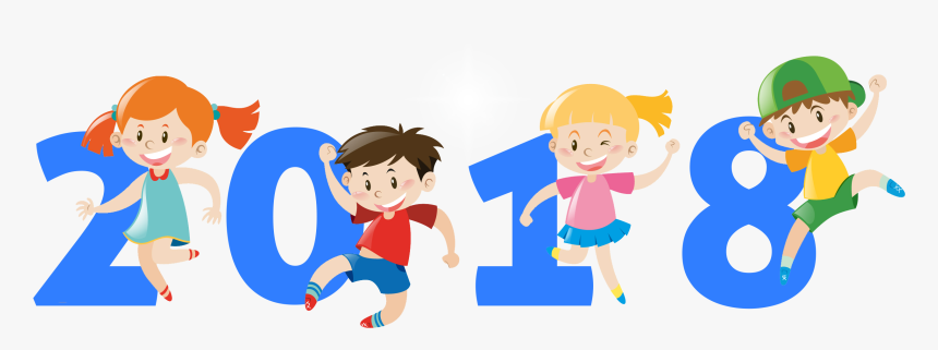 Happy New Year 2018 Kids, HD Png Download