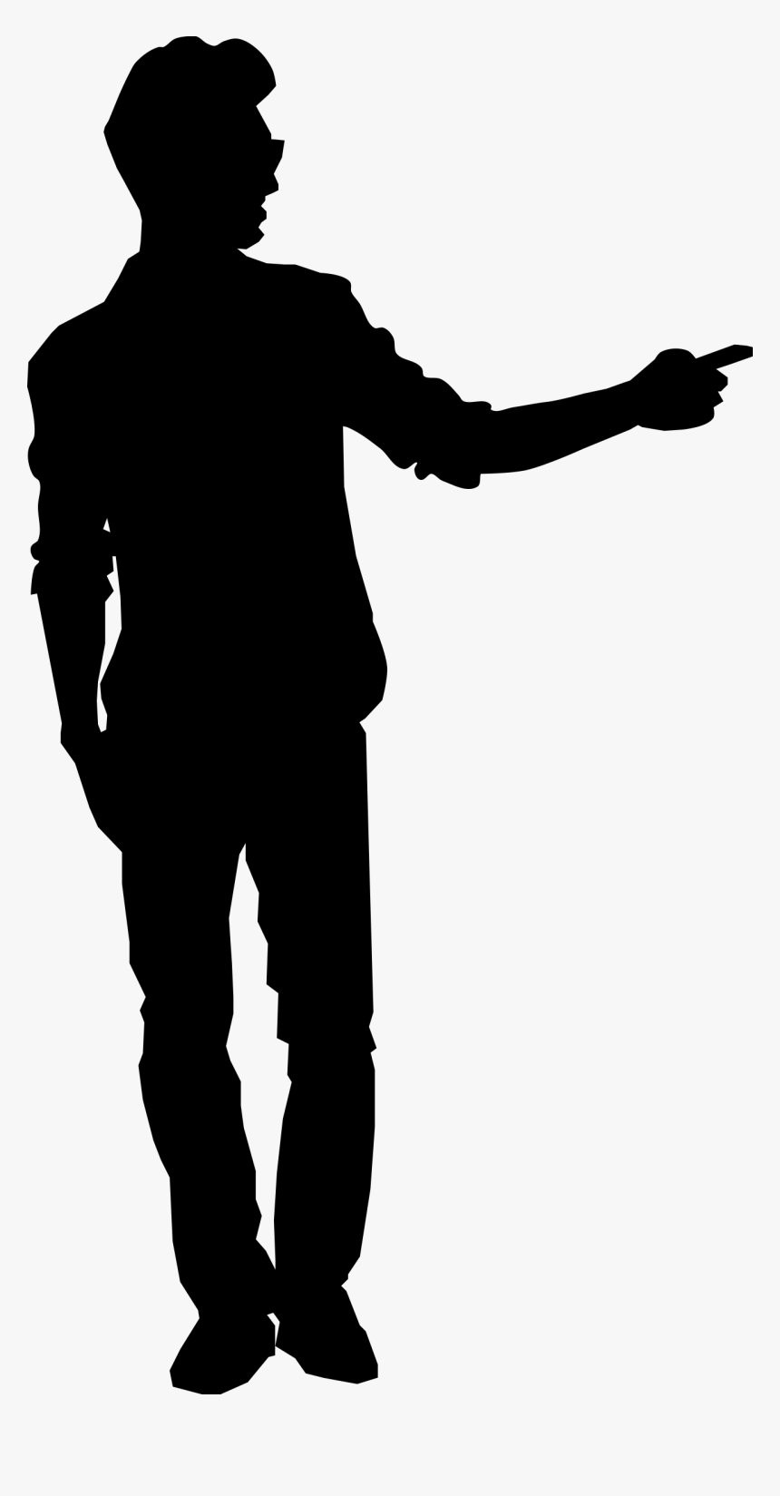 Man Pointing Silhouette Png, Transparent Png