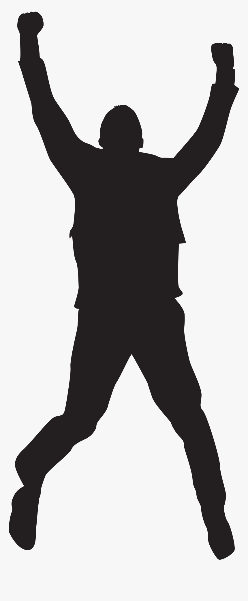 Jumping Silhouette Clip Art - Happy Man Jumping Silhouette, HD Png Download