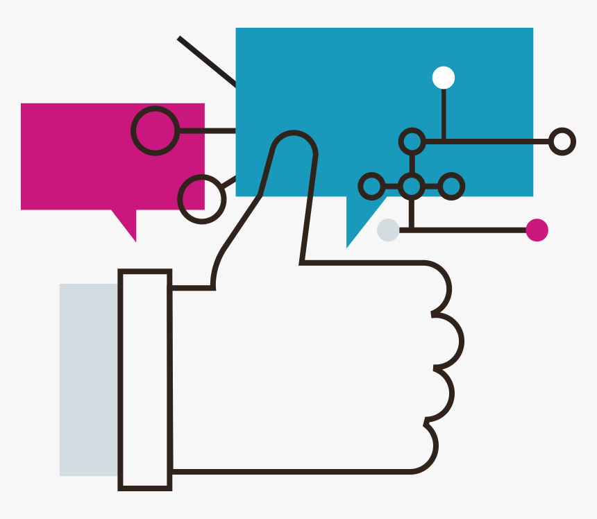Illustration Of Hand Giving Thumbs Up To Speech Bubbles - Marketing, HD Png Download