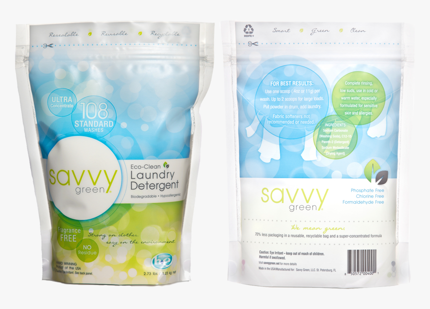 Green Laundry Detergent - Savy Green Detergent, HD Png Download