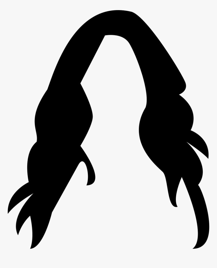 Female Long Dark Hair Wig - Transparent Wig Icon, HD Png Download
