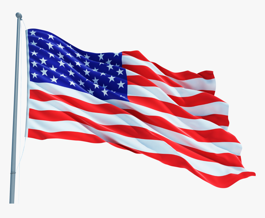 America Flag Png Transparent Image - Transparent American Flag On Pole Png, Png Download