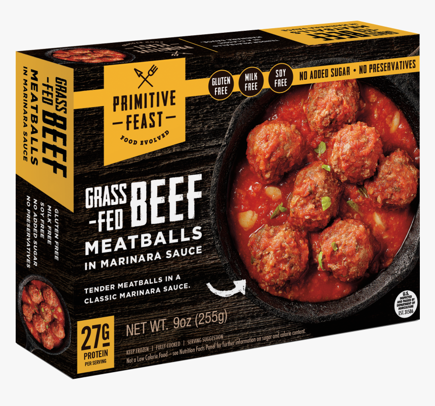 Grass-fed Beef Meatballs In Marinara Sauce - Grass Fed Meat Products, HD Png Download