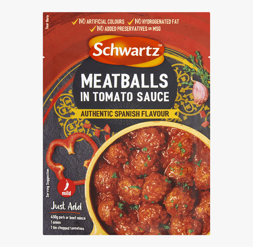 Meatballs - Schwartz Spanish Meatballs In Tomato Sauce, HD Png Download