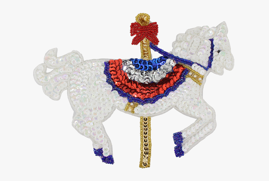Carousel Horse Beaded & Sequin Applique - Pony, HD Png Download
