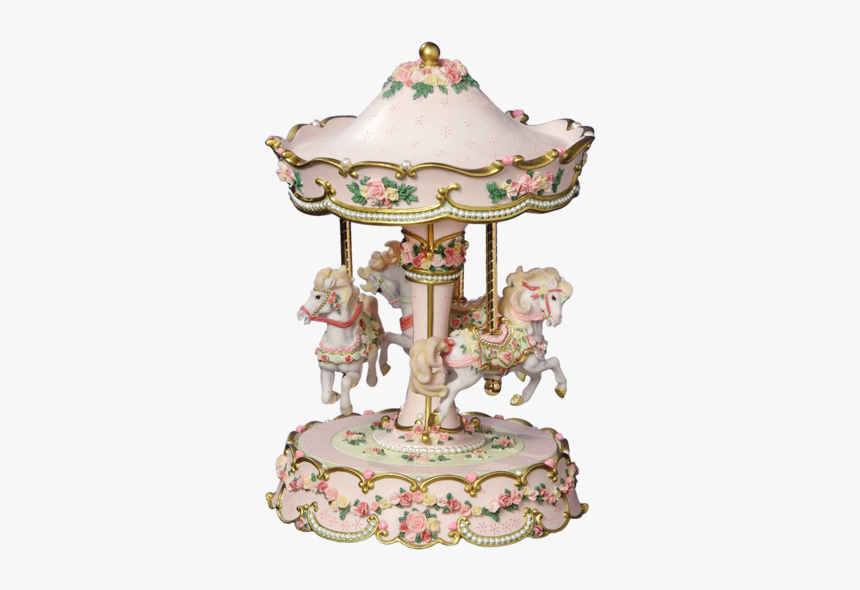 Hearts And Roses 3 Horse Carousel 
 Class - Carousel Horse Snow Globe, HD Png Download