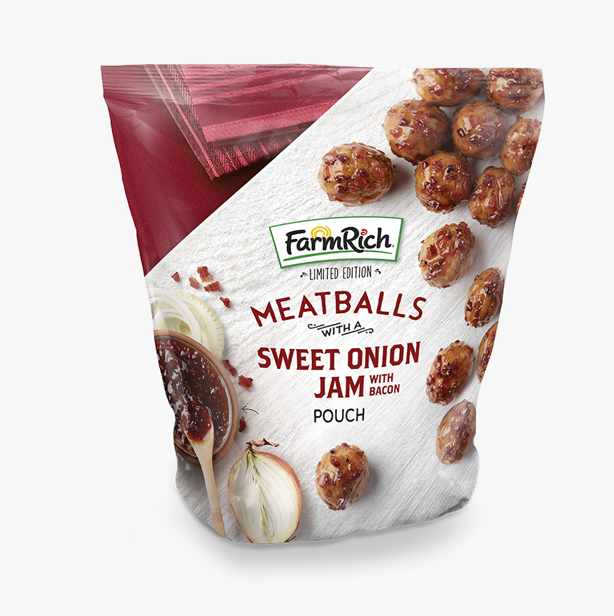 Sweet Onion Jam Sauced Meatballs With Bacon - Farm Rich Grape Jelly Sauce Meatballs, HD Png Download