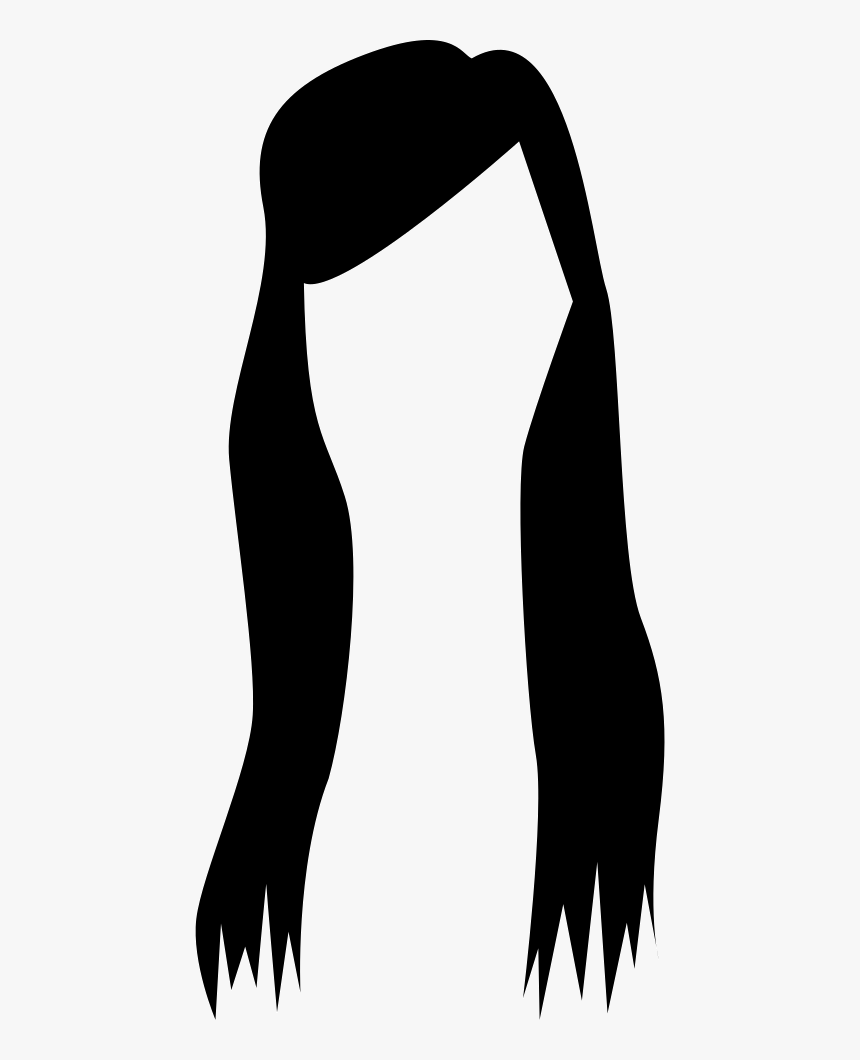Long Female Hair Wig Shape - Silhouette, HD Png Download , Transparent