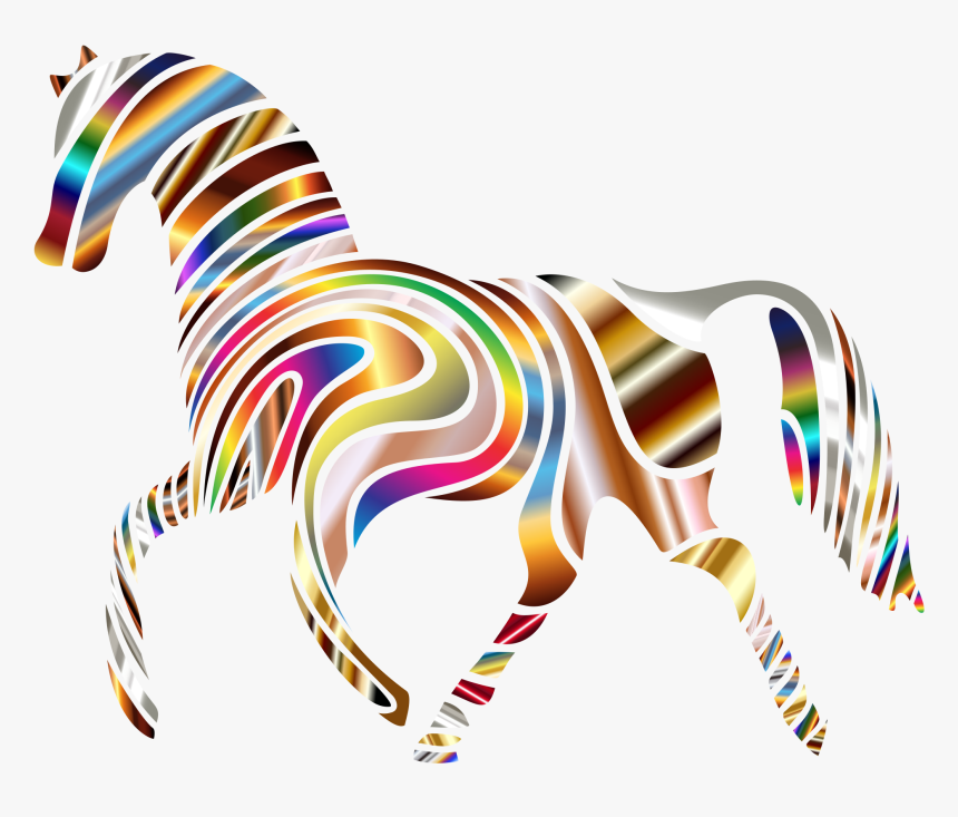Psychedelic Horse Clip Arts - Rainbow Horse, HD Png Download