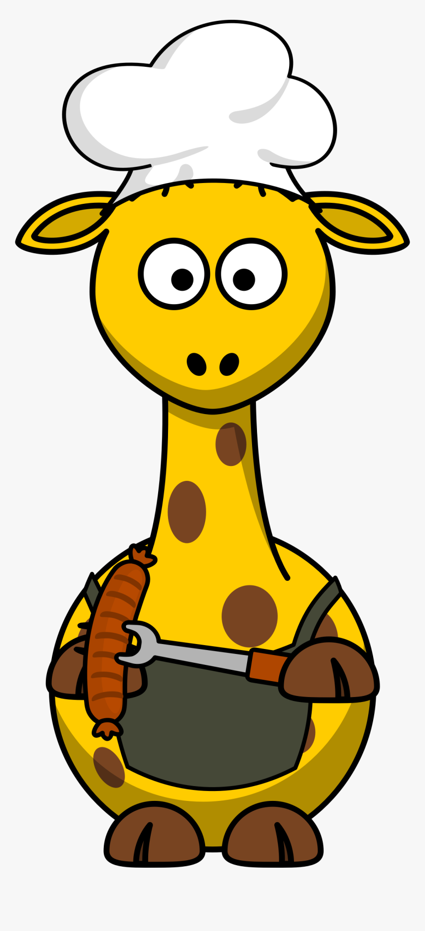 Giraffe Barbecue Clip Arts - Cartoon Giraffe, HD Png Download
