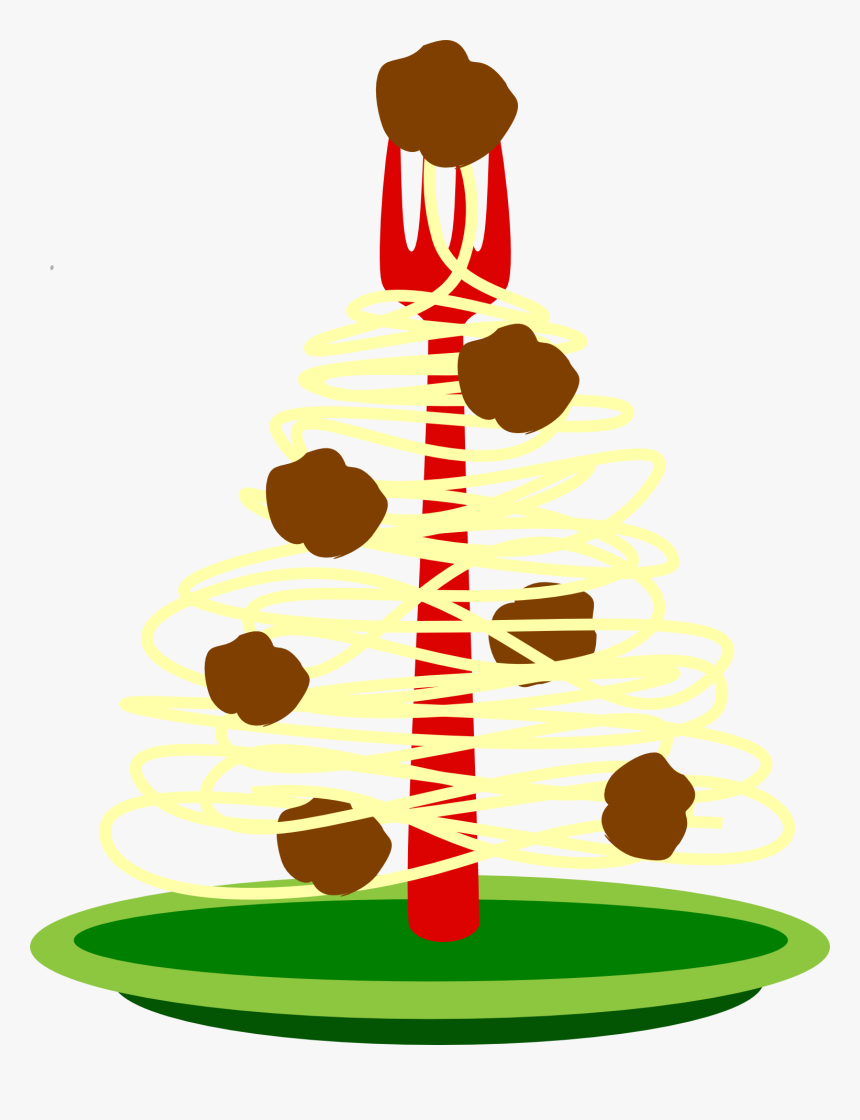 Spaghetti With Meatballs Pasta Italian Cuisine Marinara - Spaghetti Christmas Tree, HD Png Download