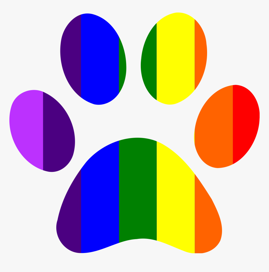 Paw Free On Dumielauxepices - Rainbow Paw Print Clipart, HD Png Download