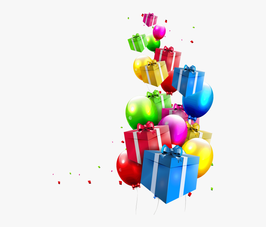 Birthday Gifts & Balloons Png Image Free Download Searchpng - Birthday Balloons And Gifts Png, Transparent Png