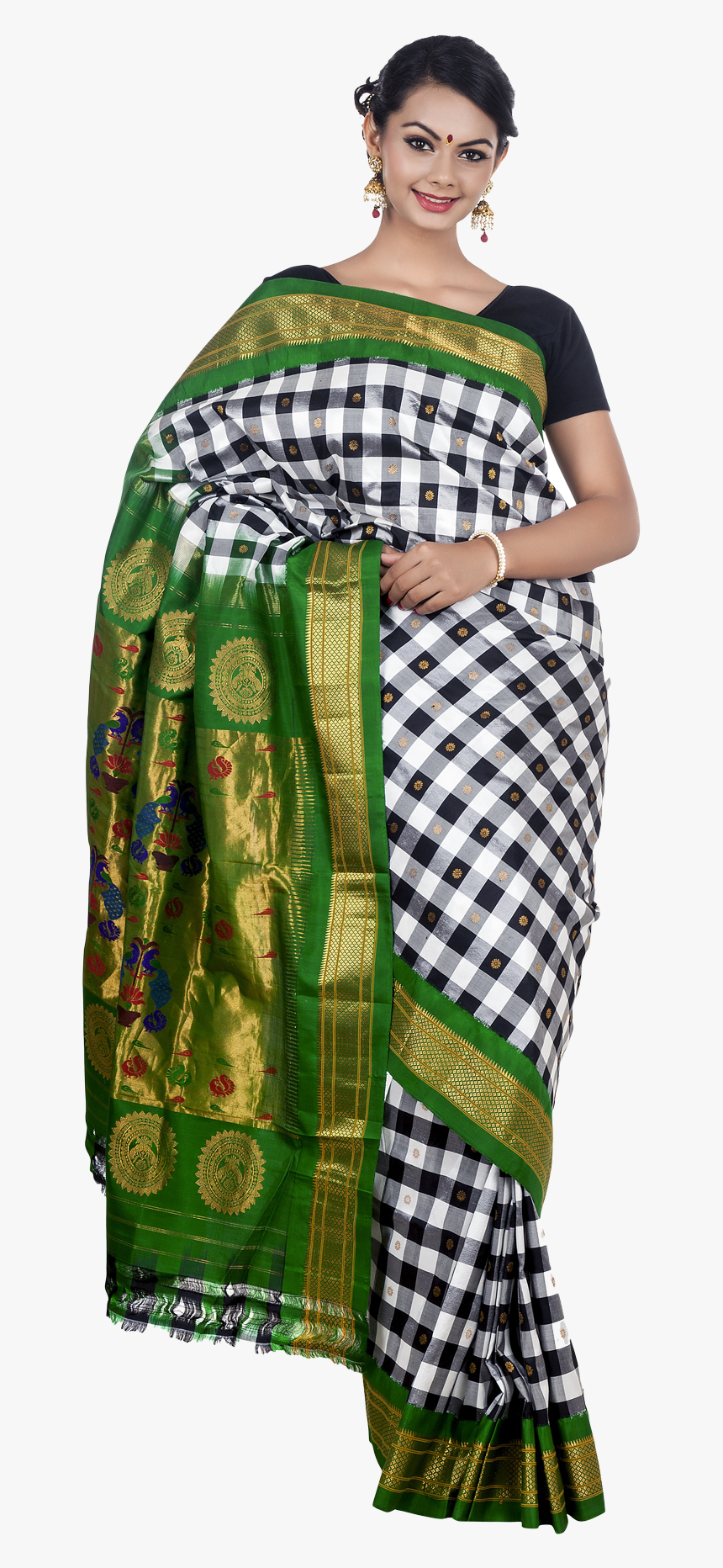 Wedding Saree Png Transparent Image - Ladies In Saree Png, Png Download
