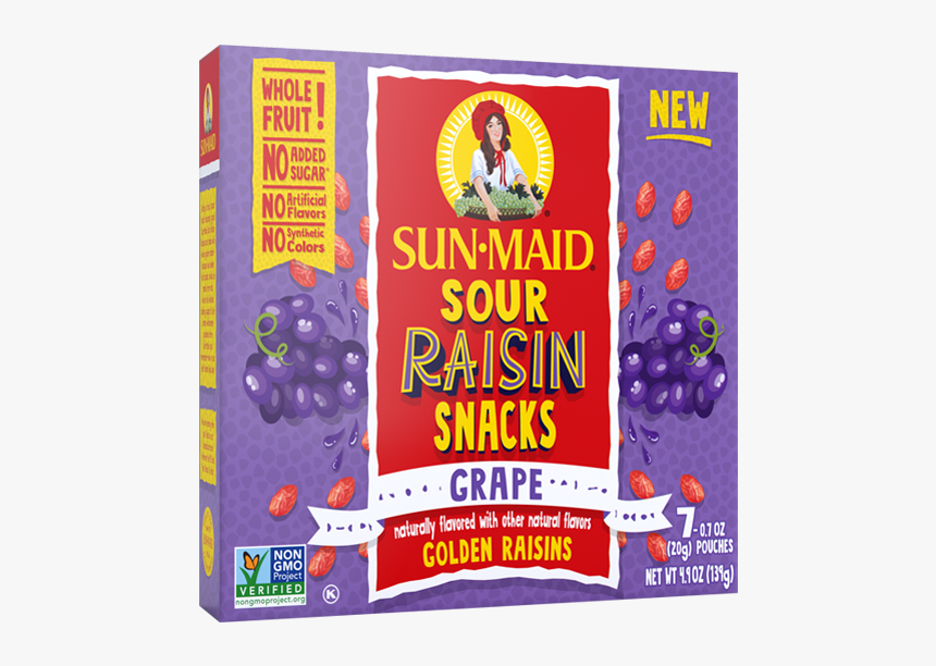 5046 Sour Grape 072019 V16 - Sun Maid Sour Raisin Snacks, HD Png Download