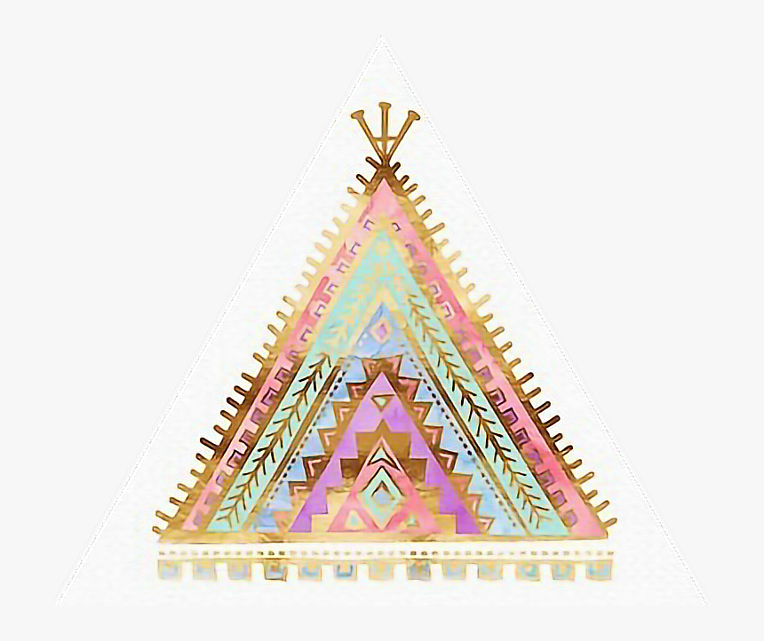 #tipi #colourful #design #aztec #bohemain #decor #decals - Triangle, HD Png Download